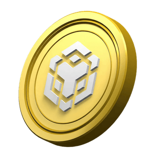 Koin Binance BNB sebagai elemen dekoratif di area kepercayaan komunitas